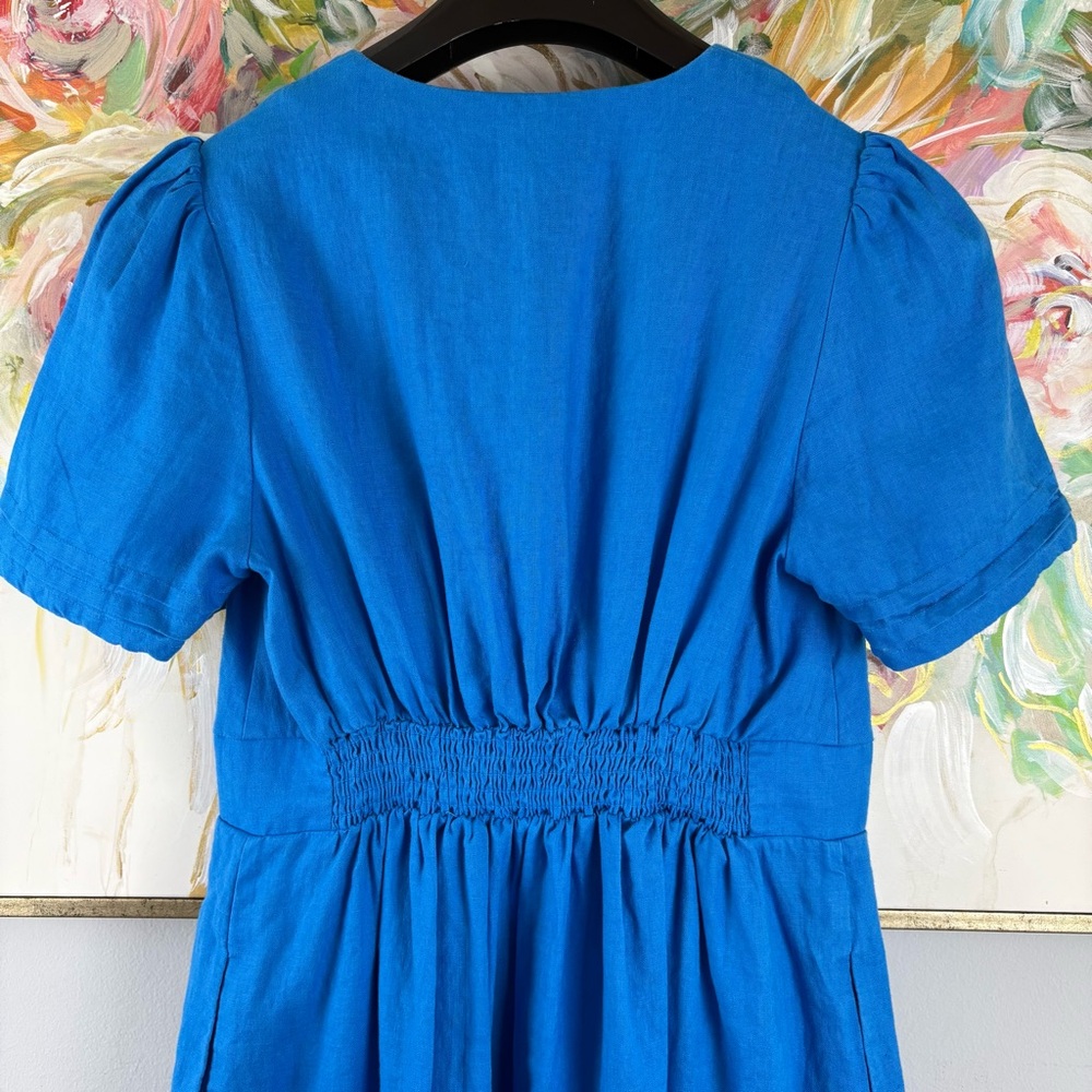 Boden Bright Blue V‑Neck Midi Dress - Picture 7 of 9